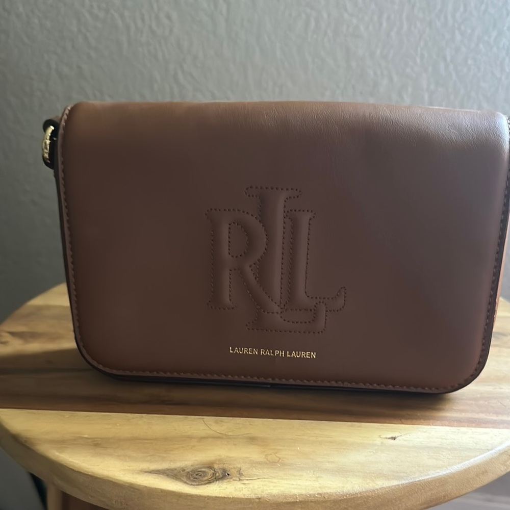 Ralph Lauren Brown Leather Crossbody Bag